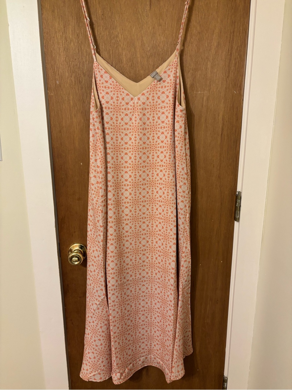 summer & rose Coral Printed Midi Slip Dress